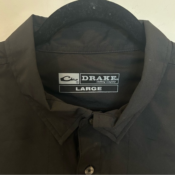 Drake Wingshooter's Trey Button-Down Short Sleeve Shirt, Caviar Black, Large - Picture 6 of 6